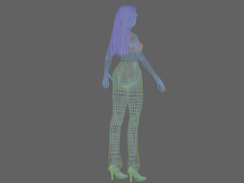 Cartoon beautiful girl V27738 3D Model
