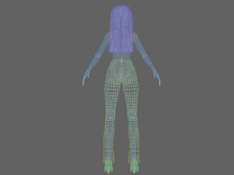 Cartoon beautiful girl V27738 3D Model