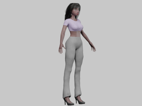 Cartoon black girl V34368 Modèle 3D