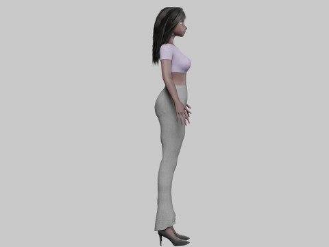 Cartoon black girl V34368 Modèle 3D