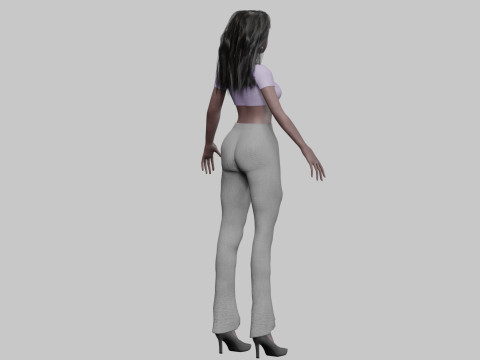 Cartoon black girl V34368 Modèle 3D