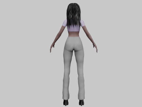 Cartoon black girl V34368 Modèle 3D