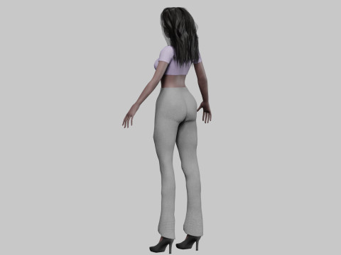 Cartoon black girl V34368 Modèle 3D