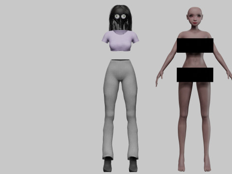 Cartoon black girl V34368 Modèle 3D