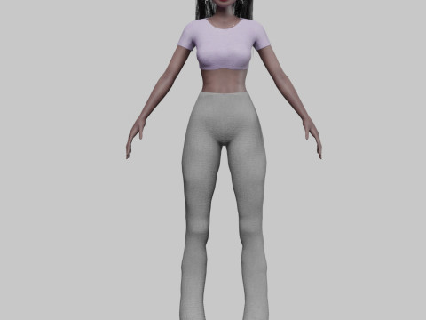 Cartoon black girl V34368 Modèle 3D