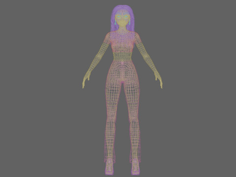 Cartoon black girl V34368 Modèle 3D