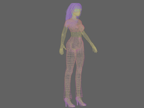 Cartoon black girl V34368 Modèle 3D