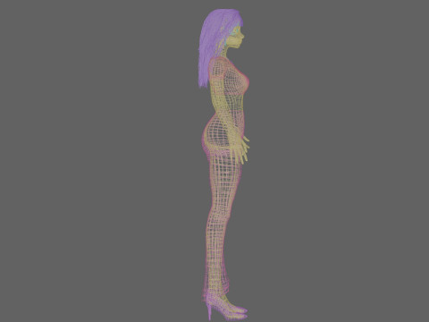 Cartoon black girl V34368 Modèle 3D