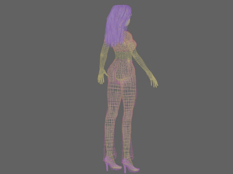 Cartoon black girl V34368 Modèle 3D