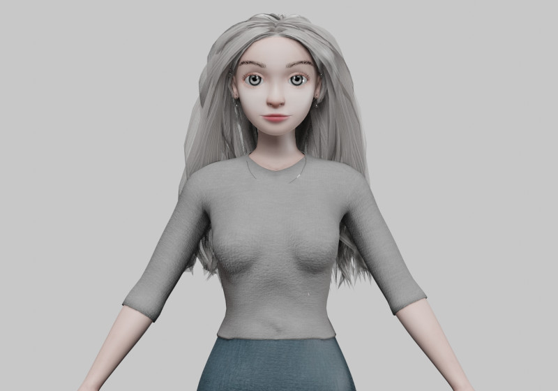 Cartoon blond girl V30641 3D 模型 .c4d .max .obj .3ds .fbx .stl .blend 