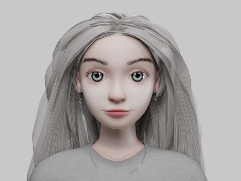 Cartoon blond girl V30641 3D 模型