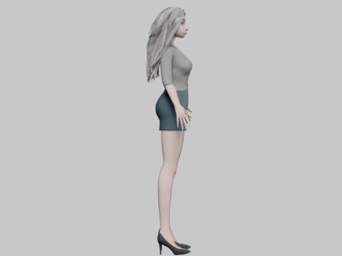 Cartoon blond girl V30641 3D 模型