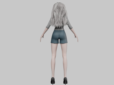 Cartoon blond girl V30641 3D 模型