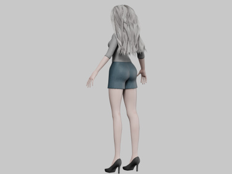 Cartoon blond girl V30641 3D 模型