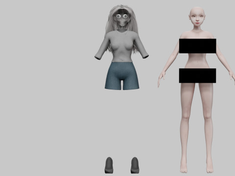 Cartoon blond girl V30641 3D 模型