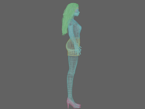 Cartoon blond girl V30641 3D 模型