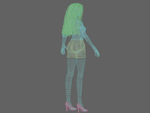 Cartoon blond girl V30641 3D 模型