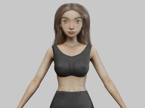 कार्टून क्लासिक लड़की V32978 3D मॉडल