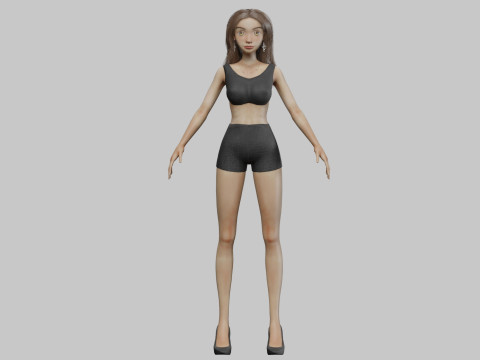 Cartoon classic girl V32978 Modelo 3D