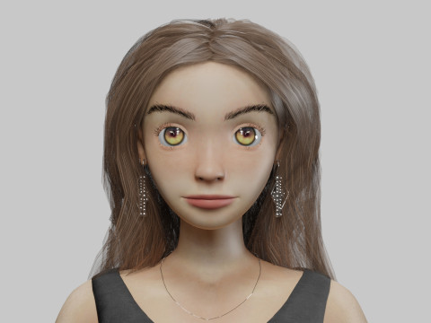 Cartoon classic girl V32978 Modelo 3D