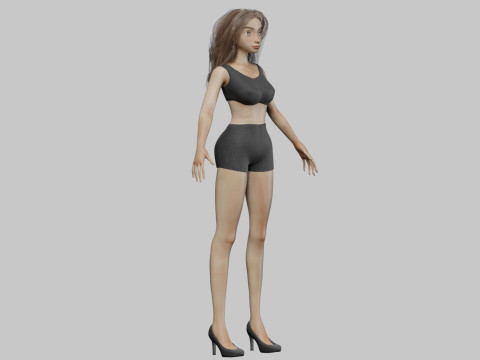 Cartoon classic girl V32978 Modelo 3D