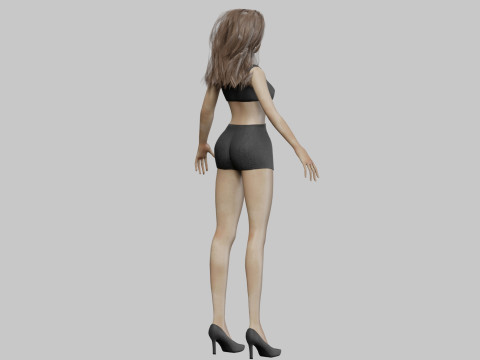 Cartoon classic girl V32978 Modelo 3D