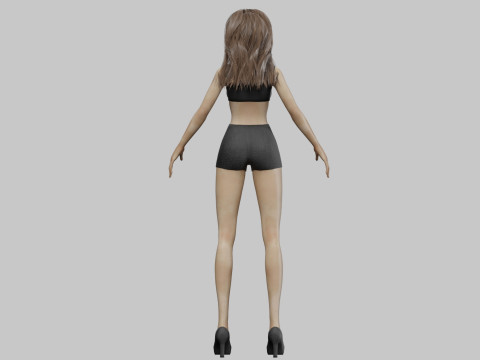 Cartoon classic girl V32978 Modelo 3D