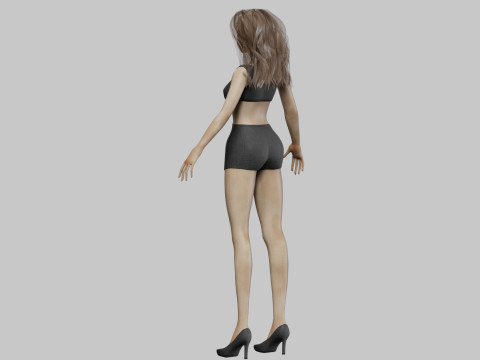 Cartoon classic girl V32978 Modelo 3D