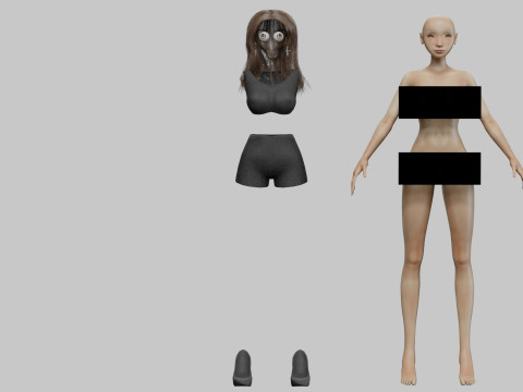 Cartoon classic girl V32978 Modelo 3D