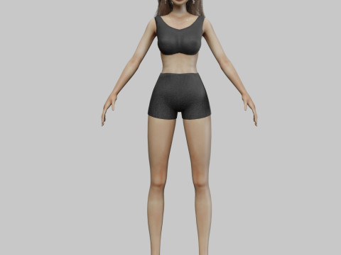 Cartoon classic girl V32978 Modelo 3D