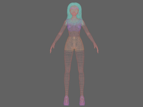 Cartoon classic girl V32978 Modelo 3D