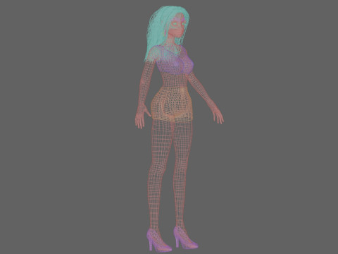 Cartoon classic girl V32978 Modelo 3D