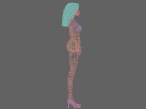 Cartoon classic girl V32978 Modelo 3D