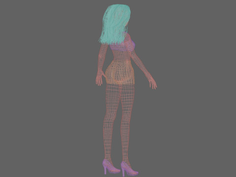 Cartoon classic girl V32978 Modelo 3D