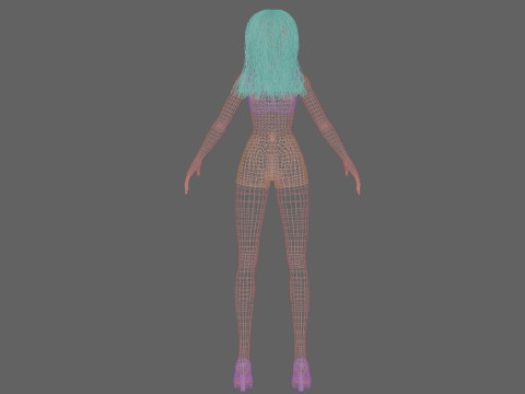 Cartoon classic girl V32978 Modelo 3D