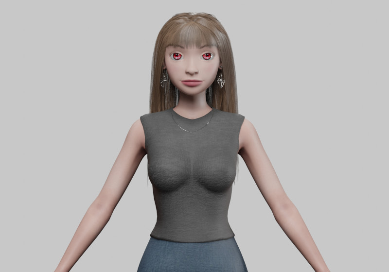 Cartoon cute girl V33227 3D 모델 .c4d .max .obj .3ds .fbx .stl .blend 