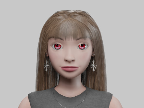 Cartoon cute girl V33227 3D 모델