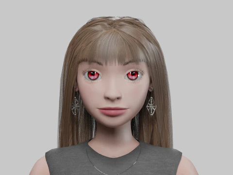 卡通可爱女孩V33227 3D 模型