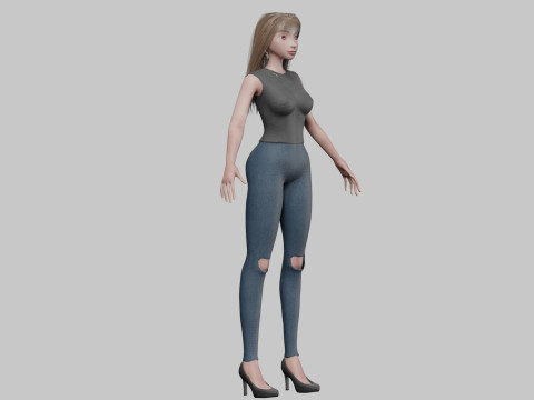 Cartoon cute girl V33227 3D 모델
