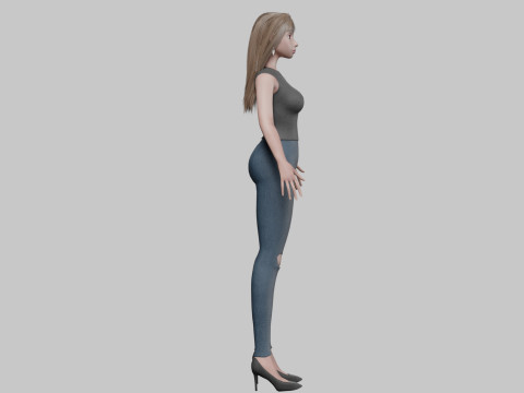 Cartoon cute girl V33227 3D 모델
