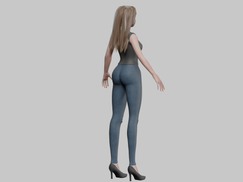 Cartoon cute girl V33227 3D 모델