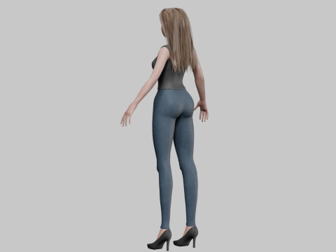 Cartoon cute girl V33227 3D 모델