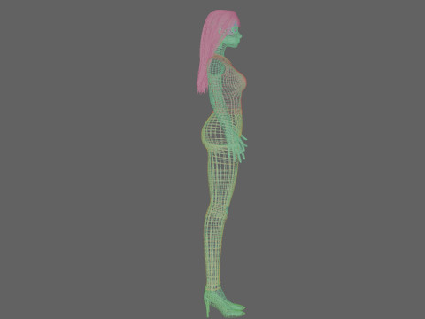 Cartoon cute girl V33227 3D 모델