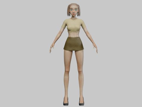 Cartoon pretty girl V23421 Modelo 3D