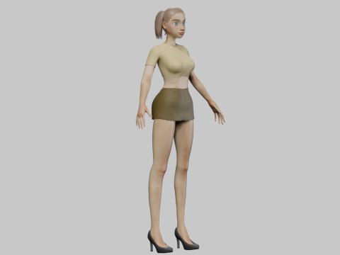Cartoon pretty girl V23421 Modelo 3D