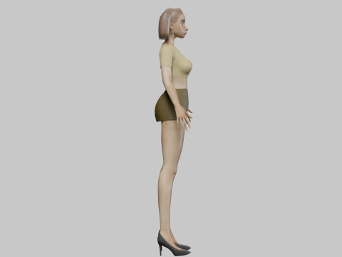 Cartoon pretty girl V23421 Modelo 3D