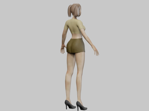 Cartoon pretty girl V23421 Modelo 3D