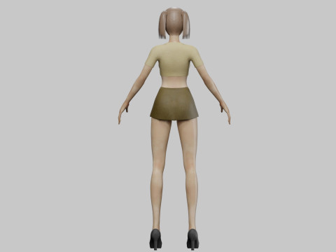 Cartoon pretty girl V23421 Modelo 3D