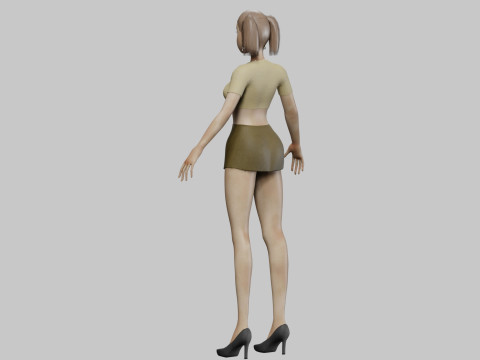 Cartoon pretty girl V23421 Modelo 3D