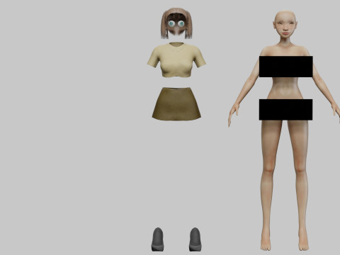 Cartoon pretty girl V23421 Modelo 3D